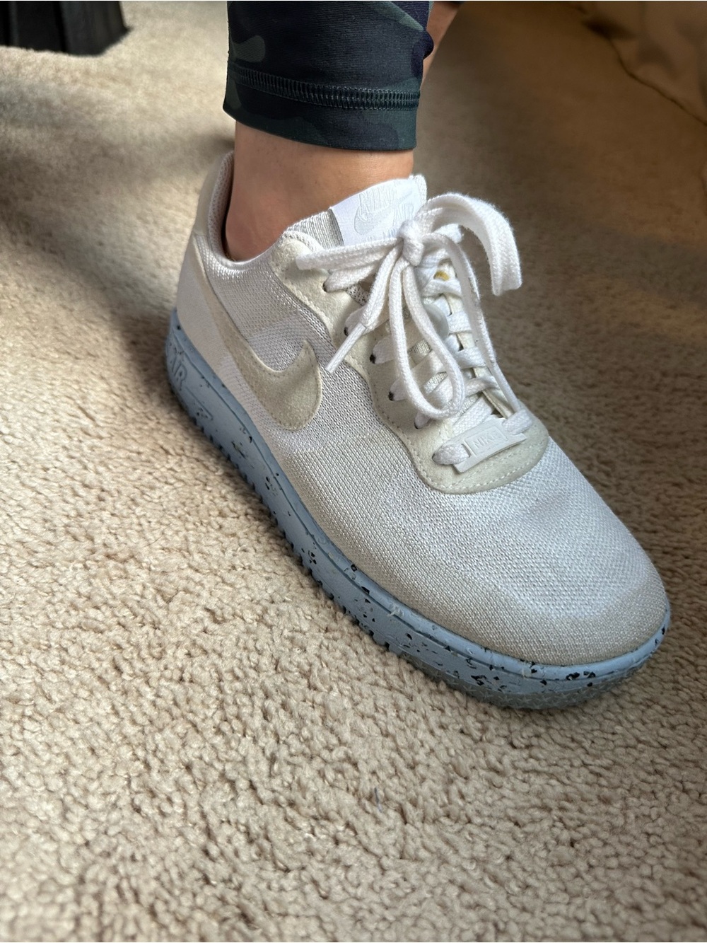 Nike Light Blue and Off-White Sneakers